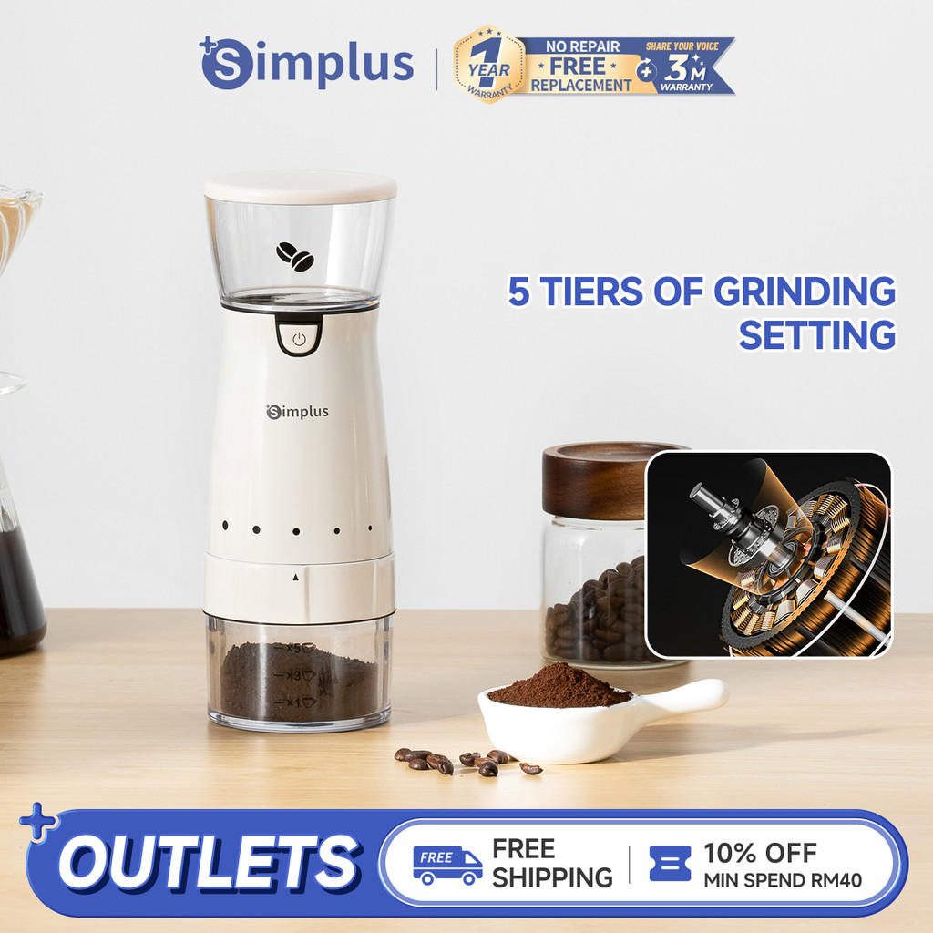 Simplus Electric Coffee Bean Grinder | 5 Tiers of Grinding Setting ...