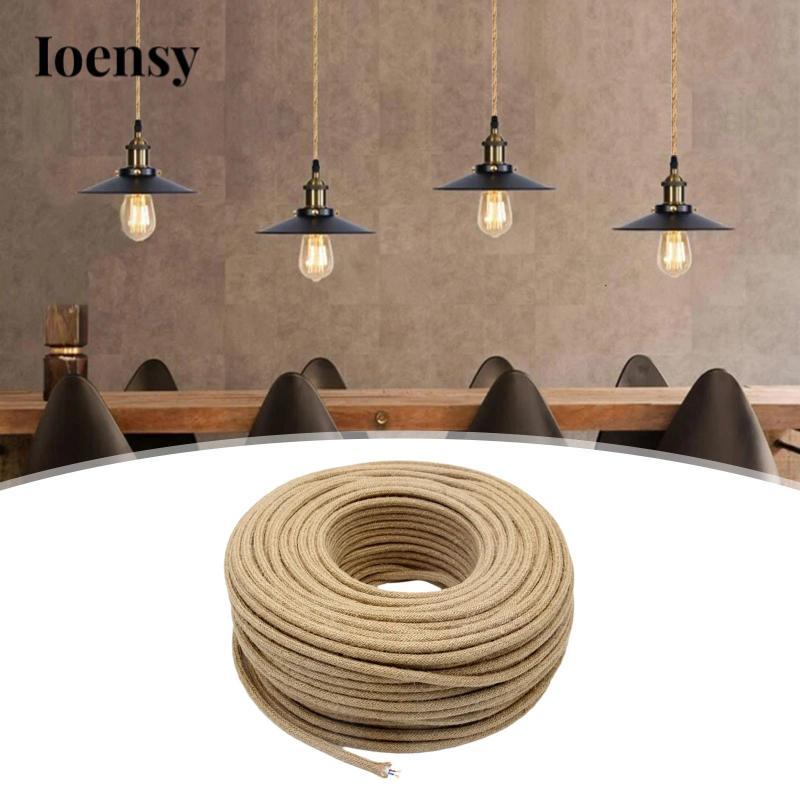 [Ioensy] Electrical Wire Hemp Rope Covered Lamp Twisted Wire Rope Wire ...