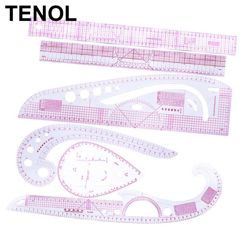 [TENOL] Clothes Fashion Ruler, 6Pcs French Metric Ruler Plastic Curve ...