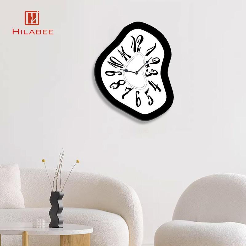 [UsusexaMY] Wall Clock Modern Art Distorted Numbers Silent Mechanism ...