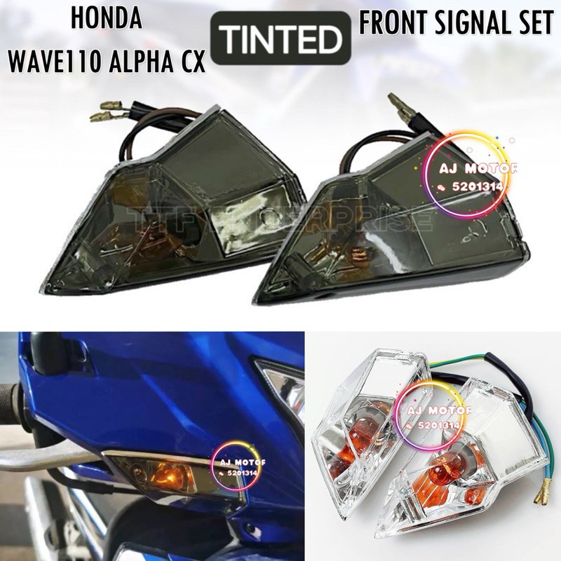 HONDA WAVE110 ALPHA CX FRONT SIGNAL LIGHT SET CLEAR SMOKE WAVE 110 ...