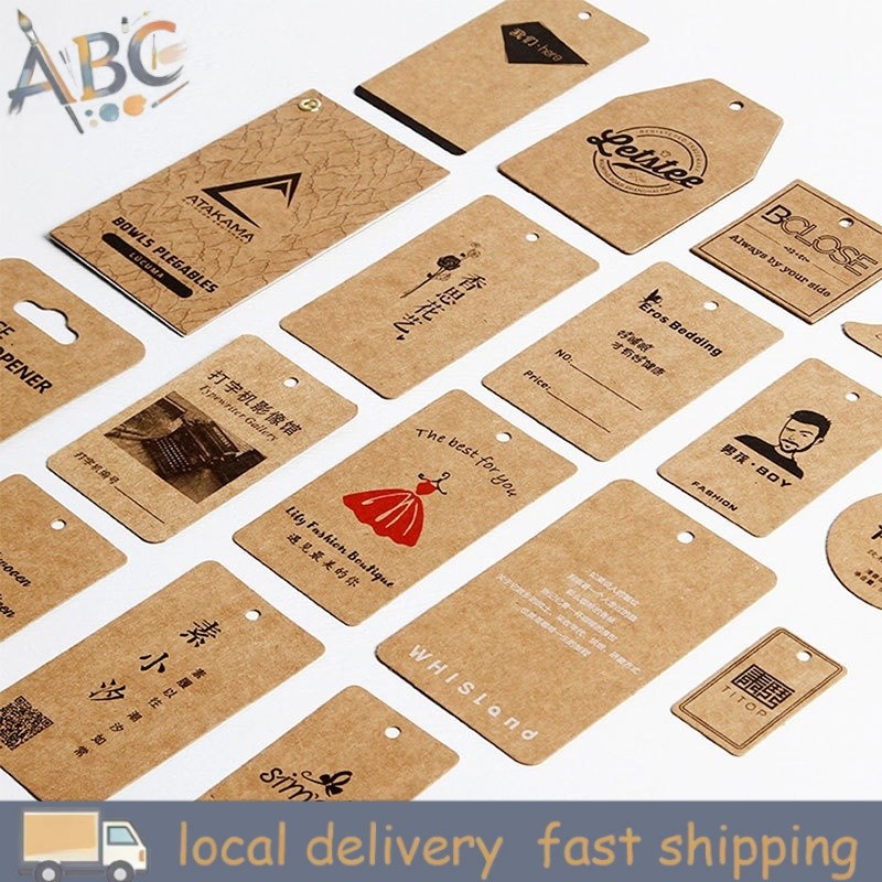 100pcs Painting Card Blank Gift Tag Kraft Paper Hang Tags Label with ...