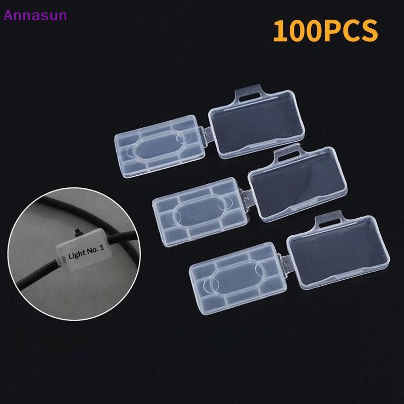 Annasun Plastic Wire Name Marker Labels 100pcs Cable Tag Holder Box ...