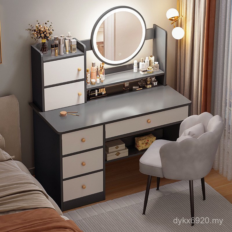 Bedroom Makeup Mirror Small Apartment Makeup Cabinet Influencer Modern ...