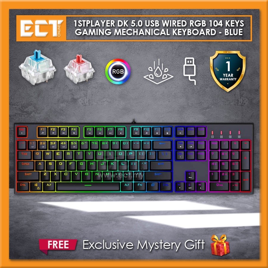1STPLAYER DK5.0 DK 5.0 USB Wired RGB Full 104 Keys Gaming Mechanical ...