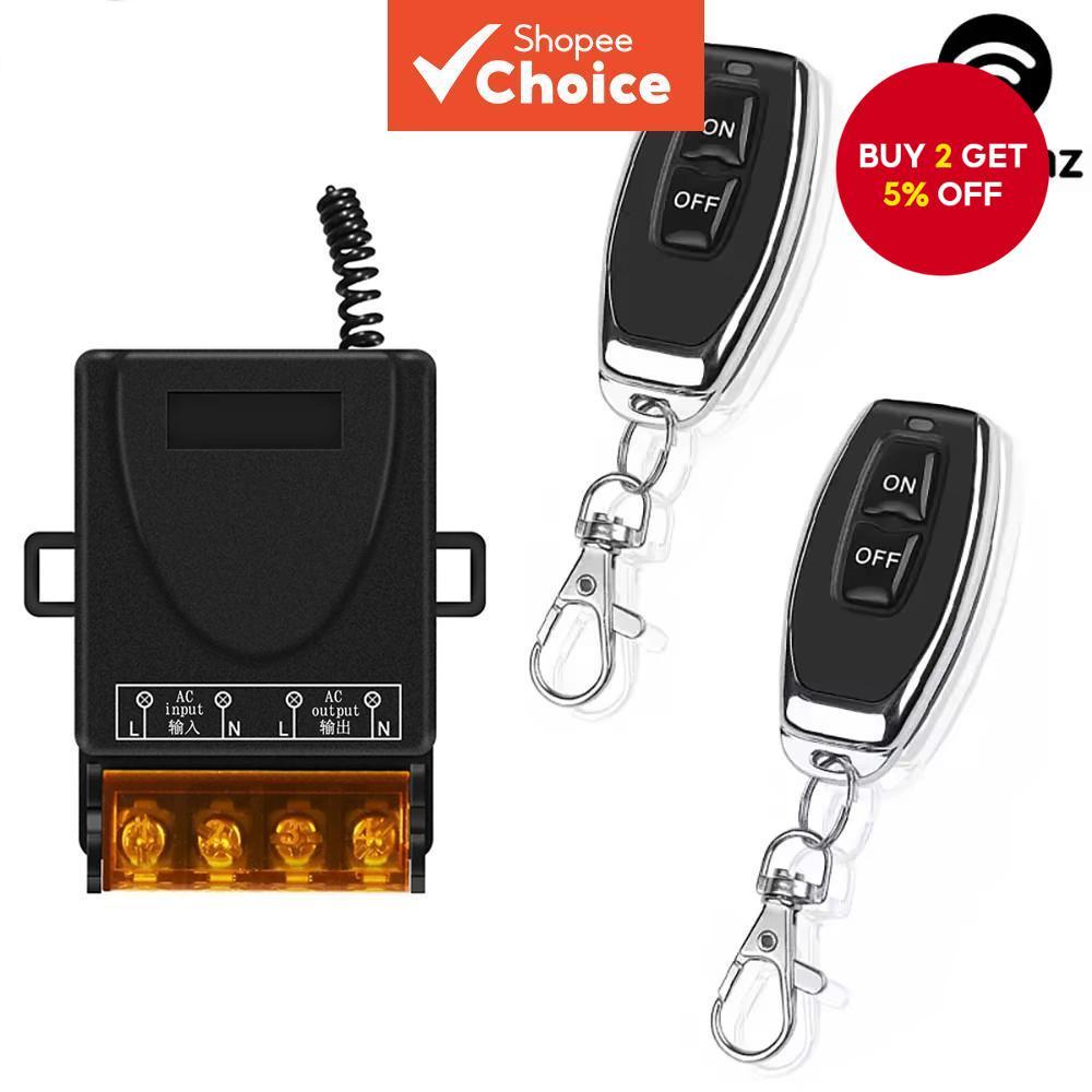 RF 433Mhz Remote Control Switch AC220V 10A High Power On Off Remote ...