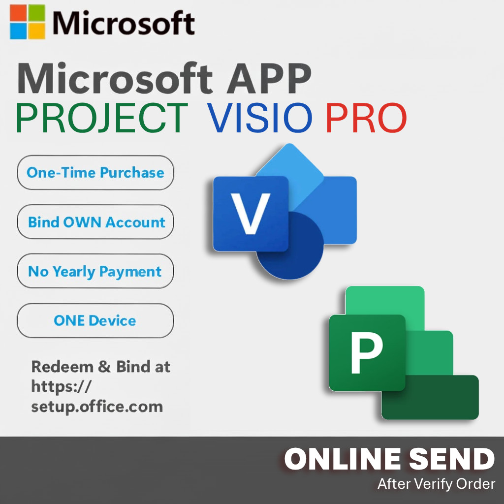 Bind Email Genuine Microsoft Visio Project 2024 Professional / Standard ...