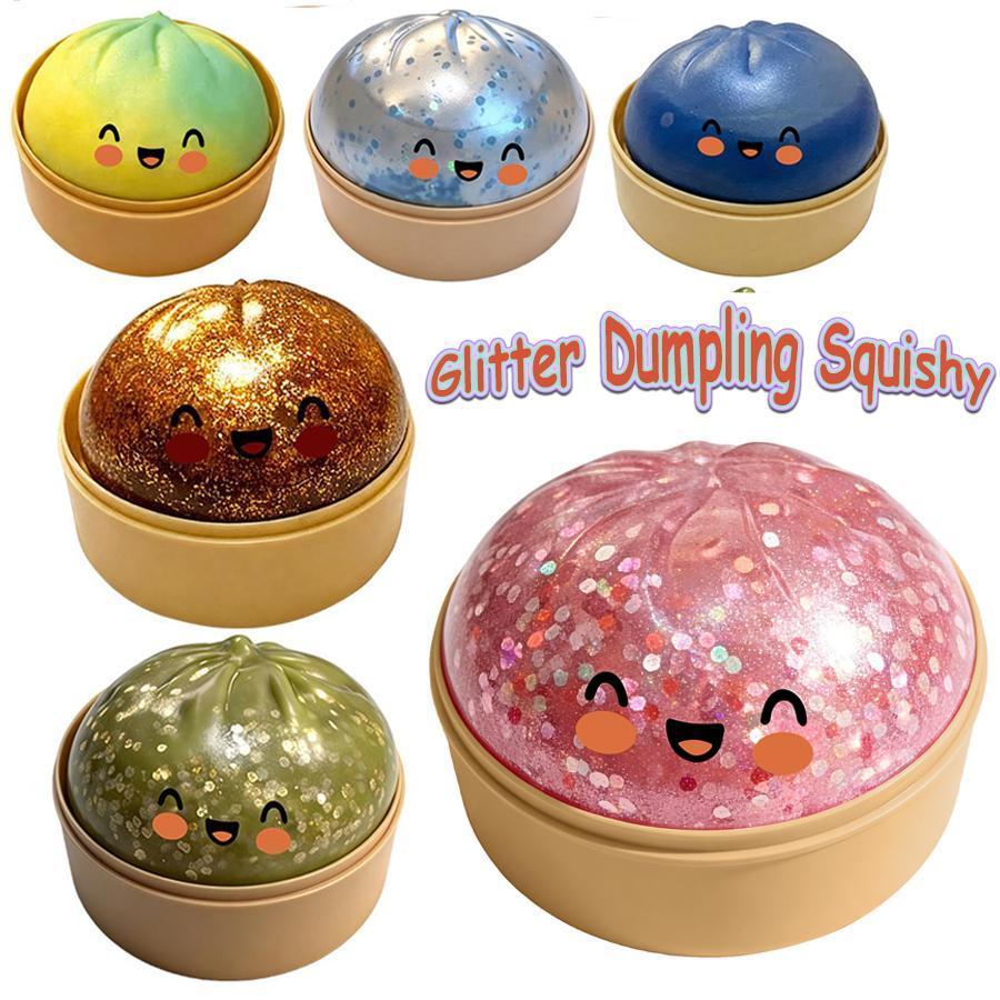 2026 New Glitter Dumpling Squishy Simulation Dumpling Squeezable Toy ...