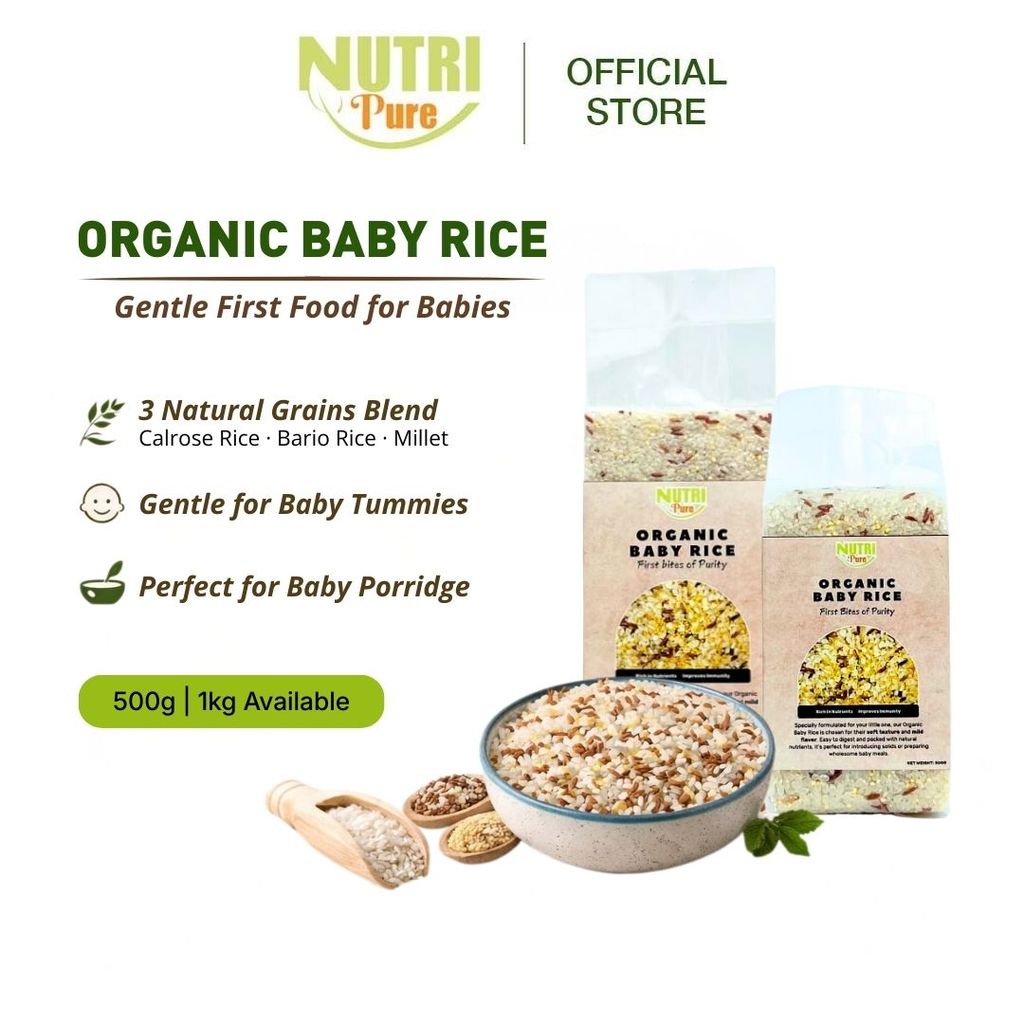 Nutri Pure Organic Baby Rice 1kg Beras Organik Bayi Calrose Bario ...