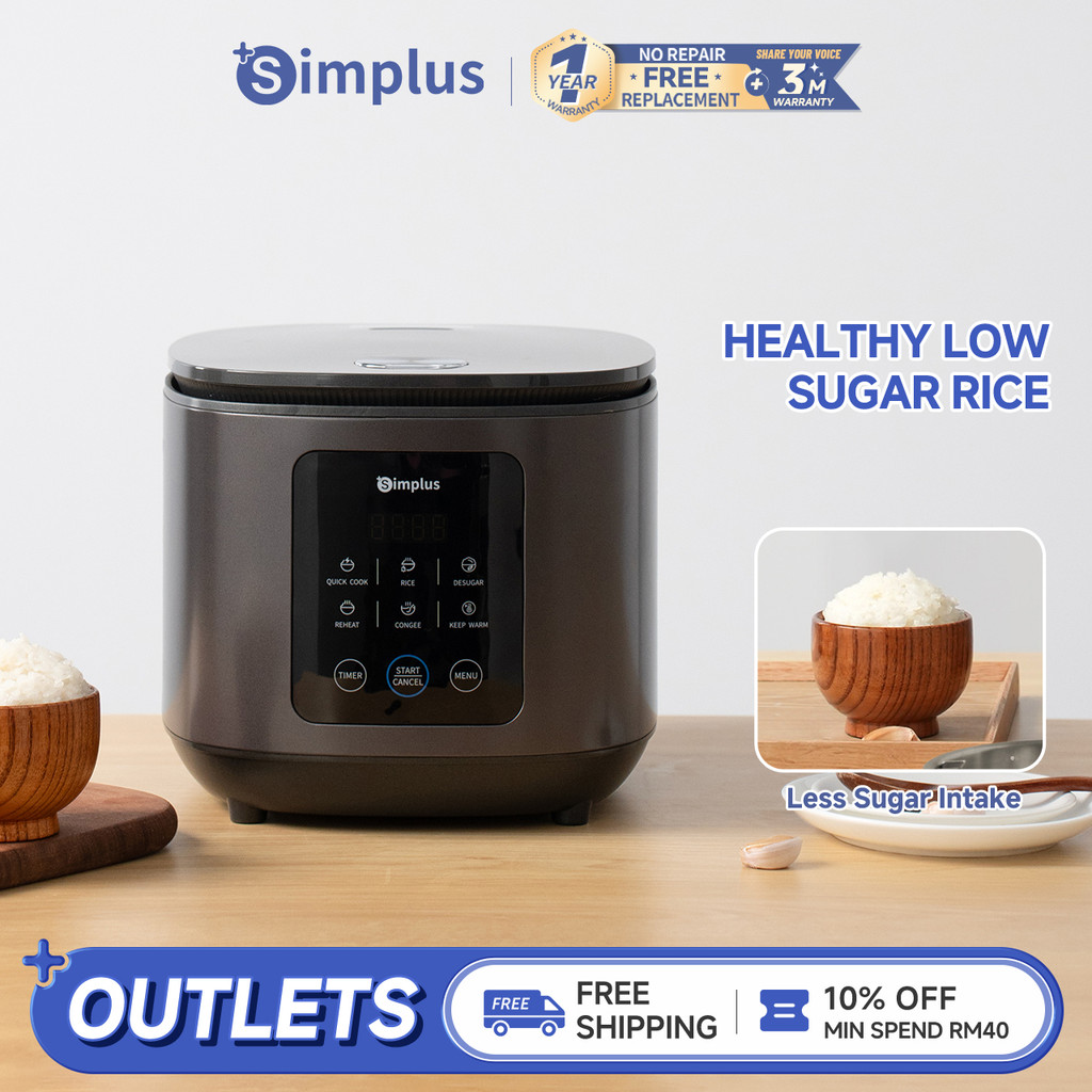 Simplus 2.7L Rice Cooker | Low Sugar Low Carbon | 6 Preset Programs ...