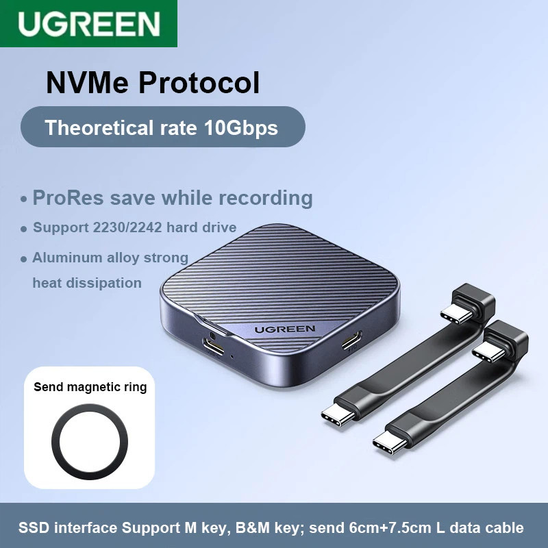 UGREEN Magnetic M.2 2230 2242 NVMe SSD Enclosure NVMe PCI-E M.2 SSD ...