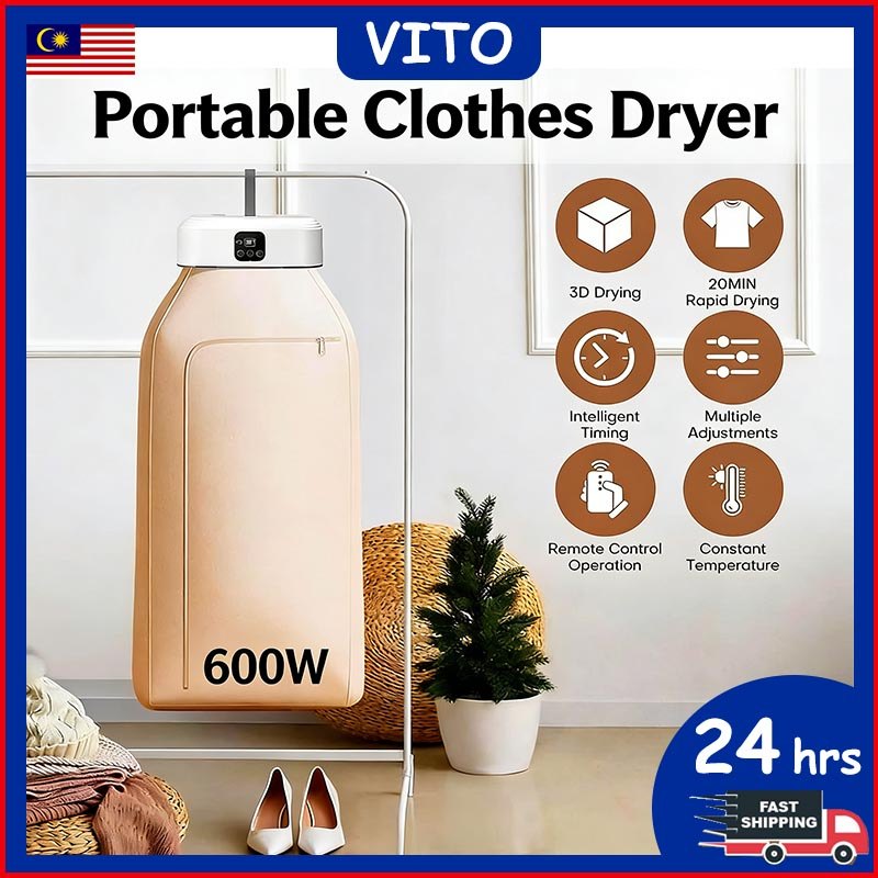Portable Clothes Dryer for Household Dormitory Travel Foldable Quick ...