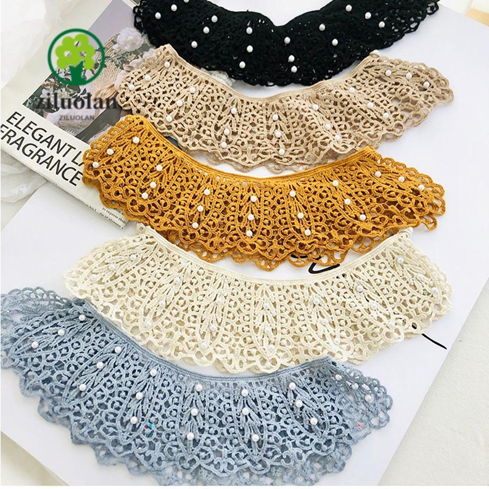 ZILUOLAN Lace Fabric Neckline Retro Adjust Clothes Neck Ruff Mini Cape ...