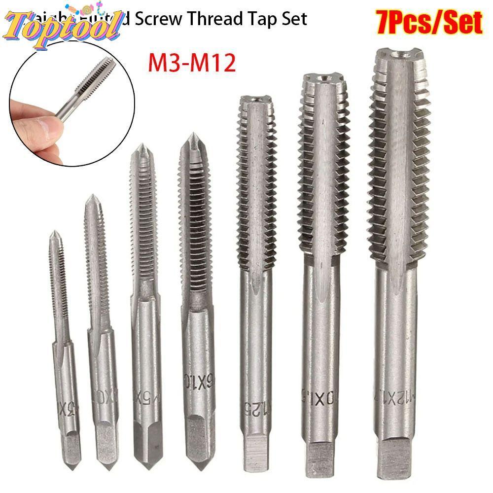 TOPTOOL 7Pcs/set Plug Tap Drill Bits Set, Square Shank Right Hand|Screw ...