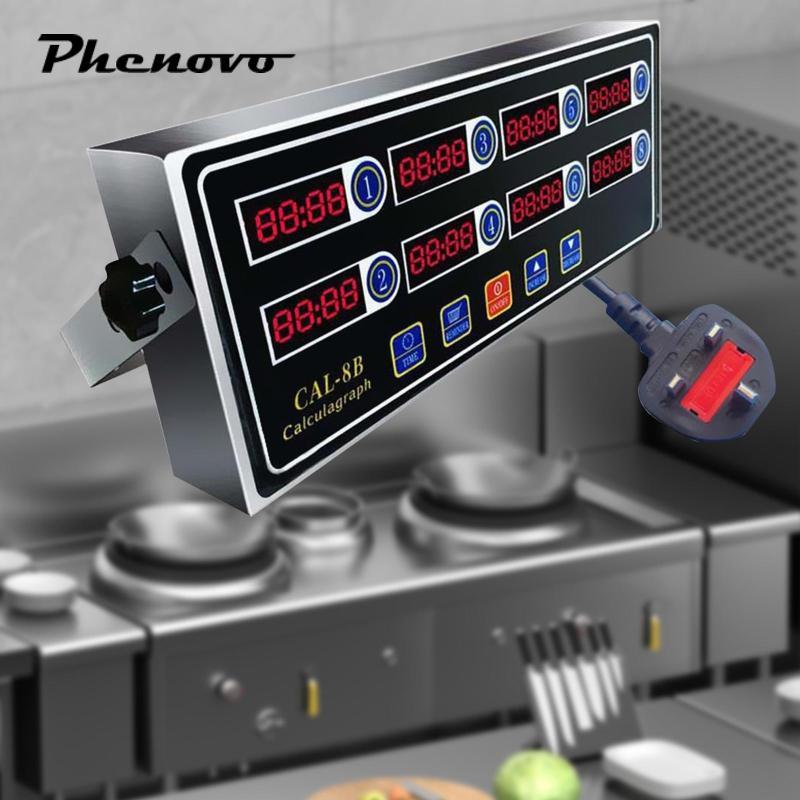 [Phenovo] 8 Channels Commercial Kitchen Timer Bakery Fryer Timer ...