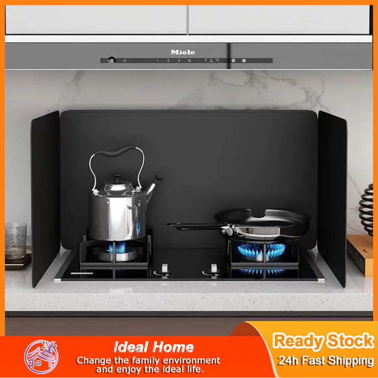 🍂Ready Stock🍂Black oil baffle/oil baffle/ folding oil proof baffle ...