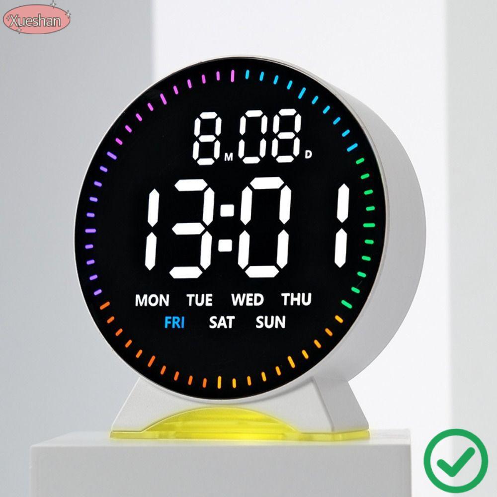 XUESHAN LED Alarm Clock, Running Second Multi-functional Digital LED ...