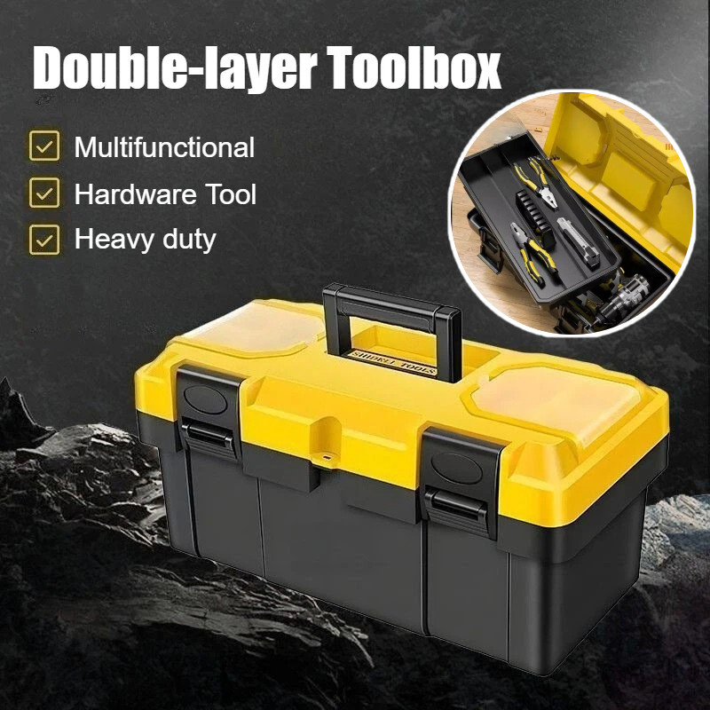 2 Layer Toolbox Portable Heavy Duty Multifunctional Hardware Tool ...