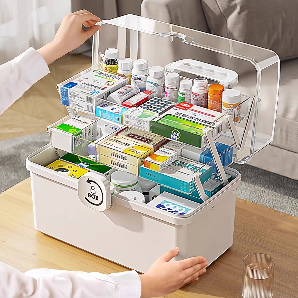 X-Mart 3 Tier Extra Large Medical Box Toolbox First Aid Plastic ...