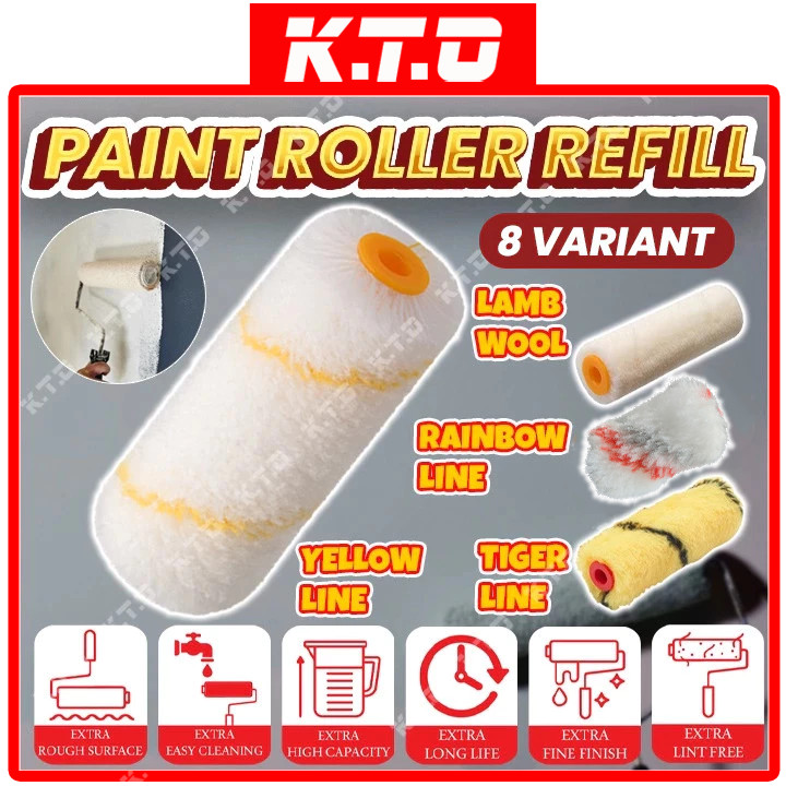 2 / 4 / 7 / 9 Inch Paint Roller Refill Solvent Base Roller Wall ...