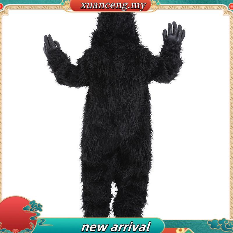MYLITTLELASS Adult Gorilla Costume Full Body Hairy Jumpsuit with Mask ...