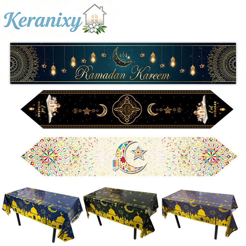 Keranixy Ramadan Decoration Table Runner 2026 Hari Raya EID Mubarak ...