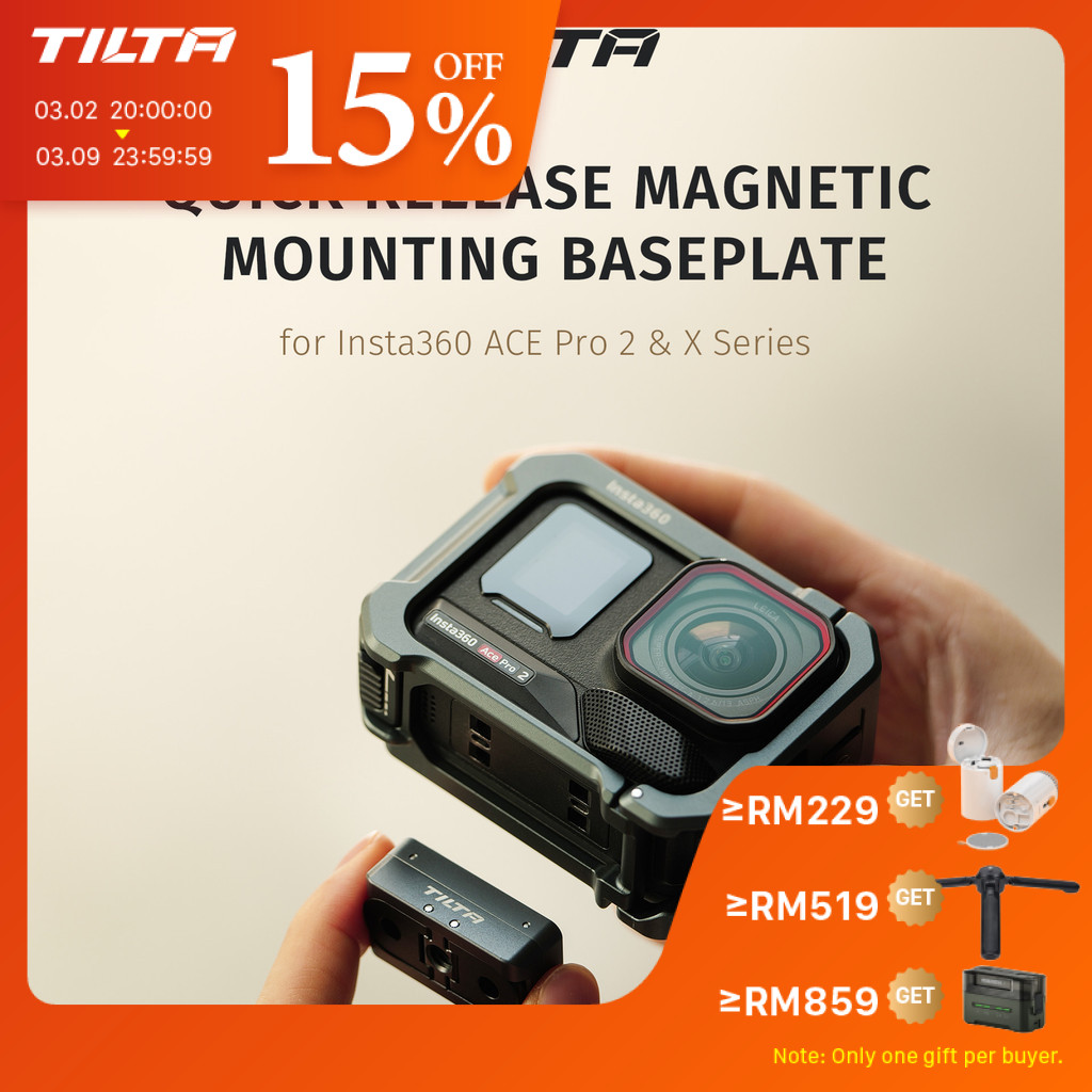 TILTA Insta360 Ace Pro2 Magnetic Quick-Release Baseplate Dual Interface ...