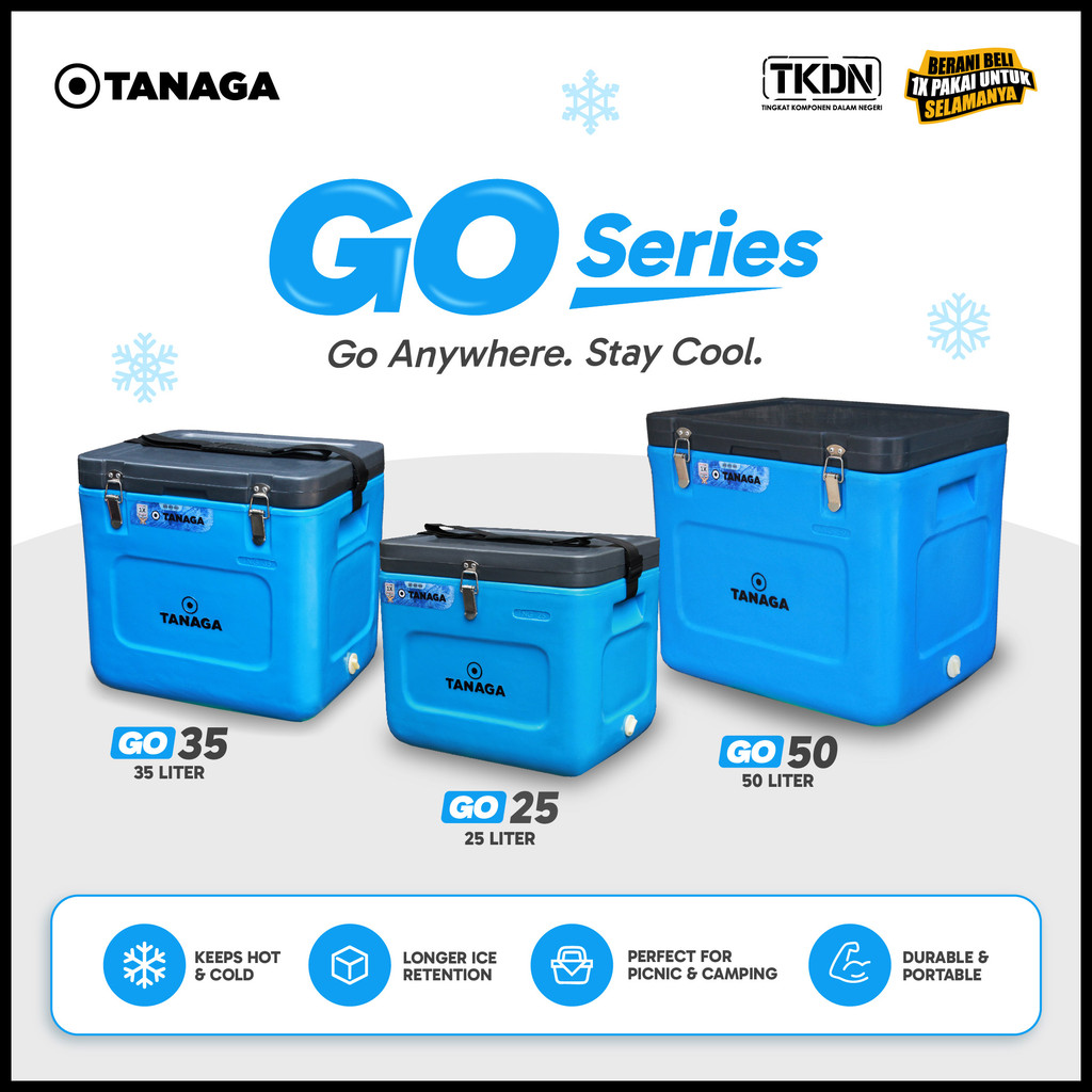 TERMOS TANAGA Cooler Box Go Series 25 35 50 Liter Ice Box Thermos Ice ...