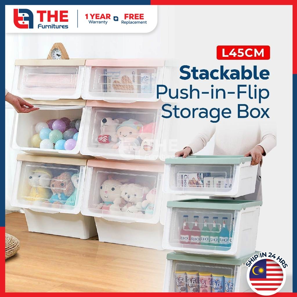 THE 28/42/54L Large Capacity Storage Box With Transparent Lid Stackable ...