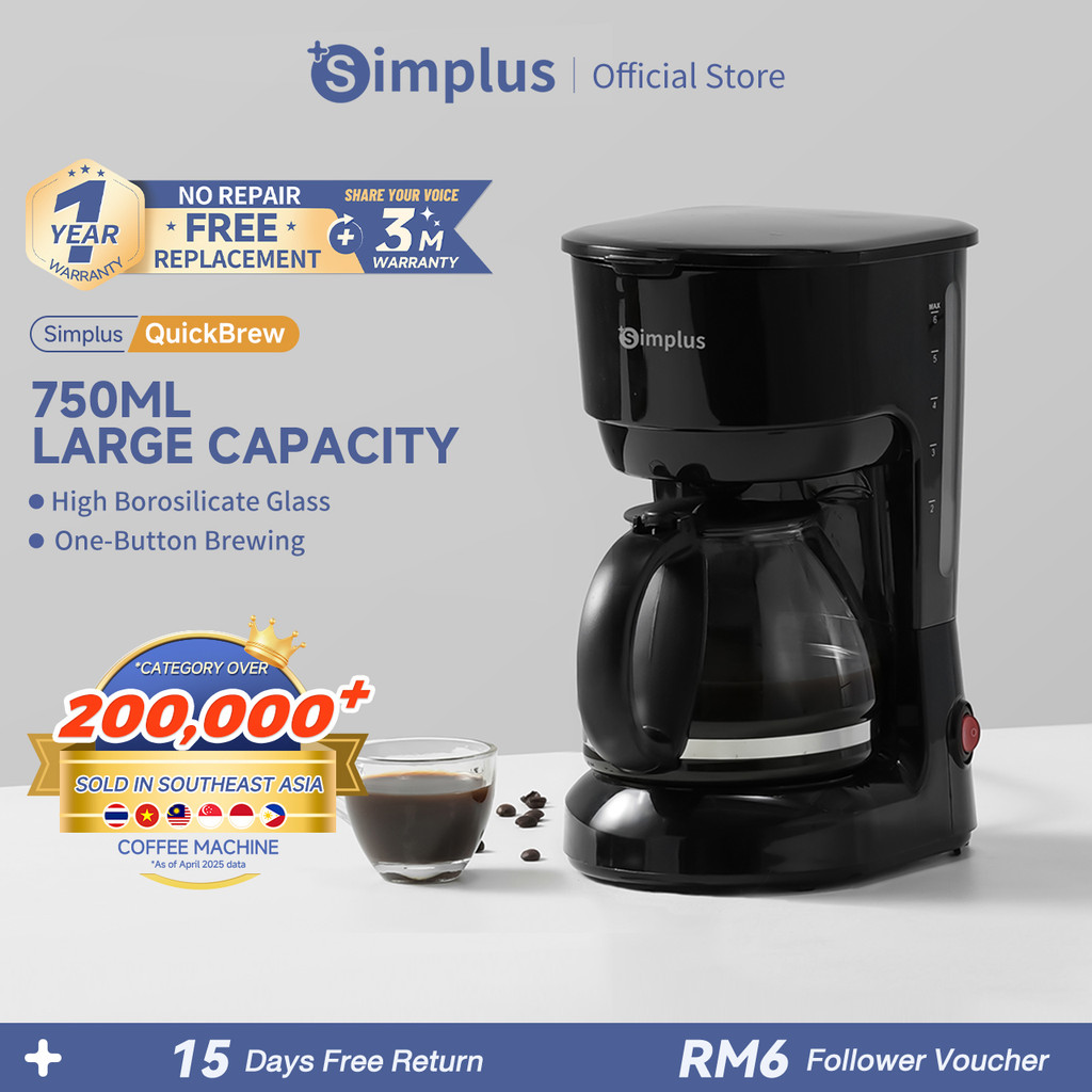Simplus Coffee Maker Drip Filter Coffee Machine丨750ml Large Capacity丨 ...