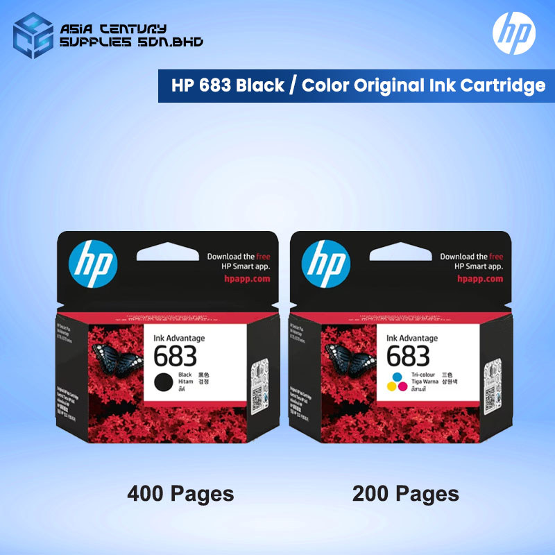 HP 683 Black / Tri-Color Original Ink Advantage Cartridge ( 7FP39ZA ...