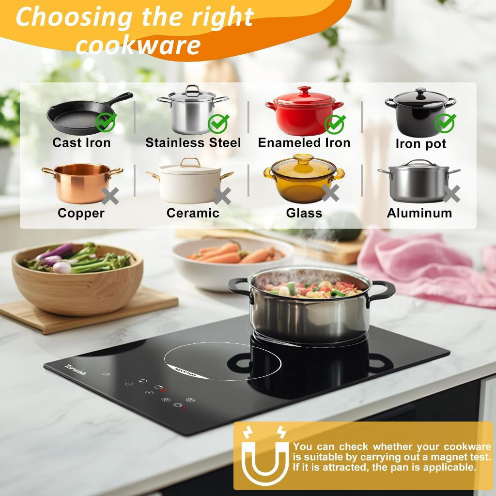 TOPWISH Induction Cooker Built-in 2 Burner 3500W - Dapur Induksi 2 ...