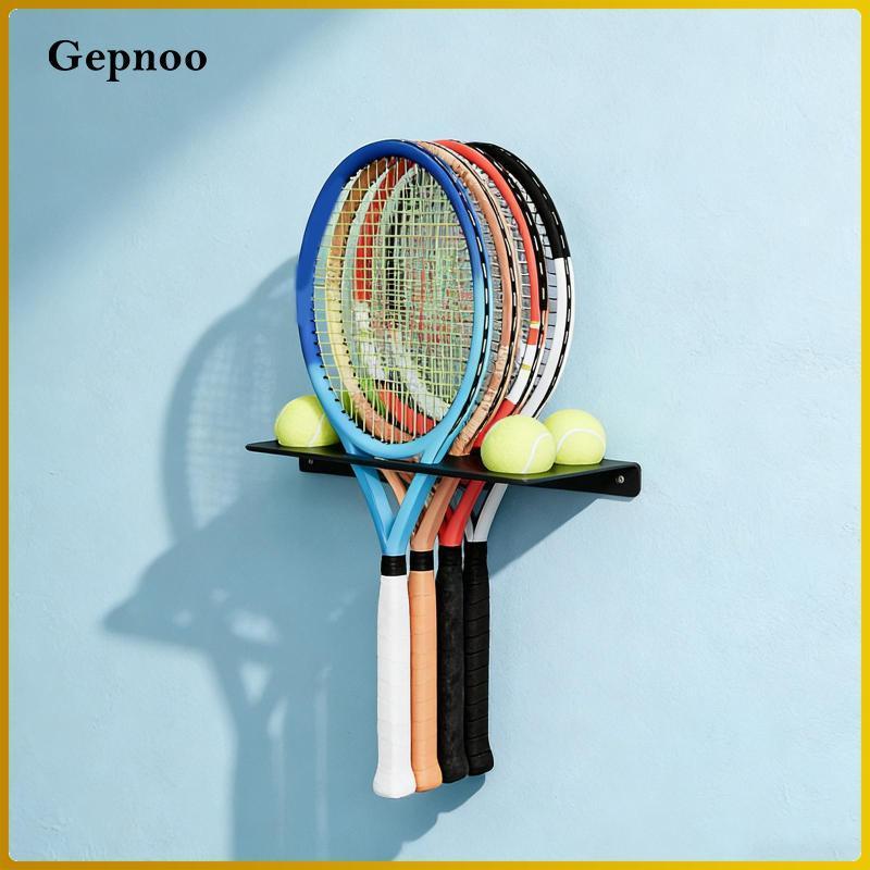 Gepnoo Tennis Racket Rack, Wall Mounted Easy to Install for Gym, Club ...