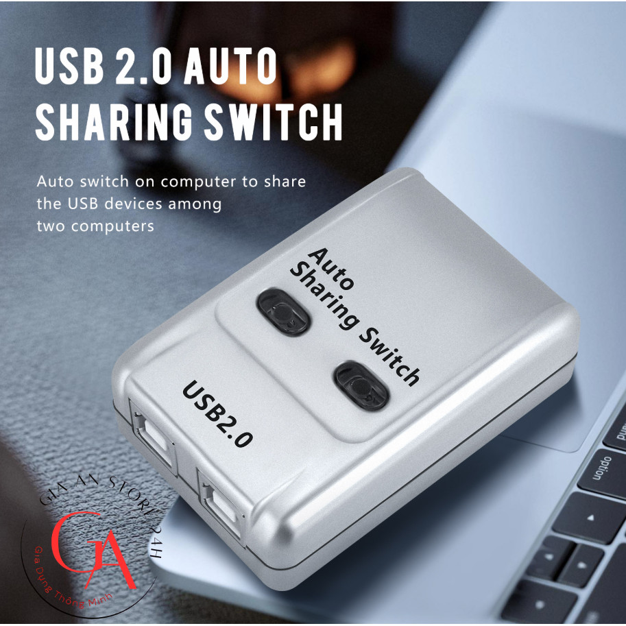 Automatic printer splitter 1 to 2 USB 2.0 ports – plastic case – Auto ...