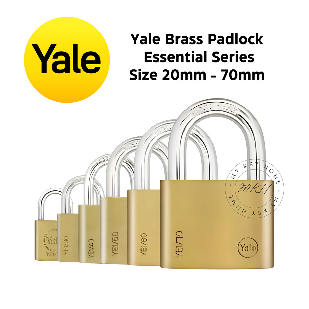 YALE PADLOCK ESSENTIAL SOLID BRASS MODEL YE1 (20mm / 25mm / 30mm / 40mm ...