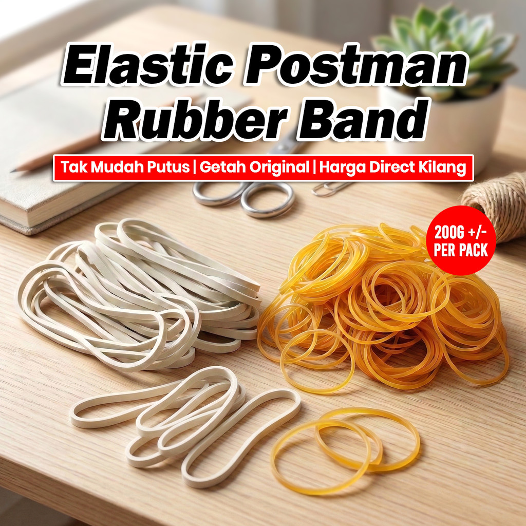 VCR Elastic Rubber Band 200g+/- Strong Stretch Rubber Bands Postman ...