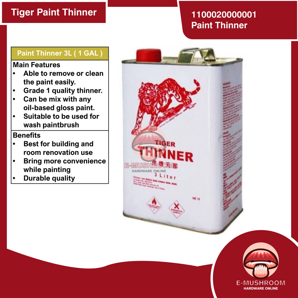 Tiger Thinner 1GAL Paint Thinner Solvent Cat Thinner Pencair Cat ...