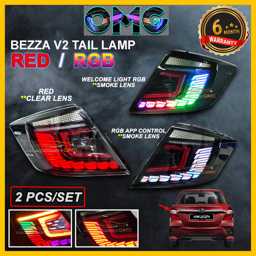 Perodua Bezza 2016 Onwards Smoke Red / RGB / App Control Dragon Scale ...