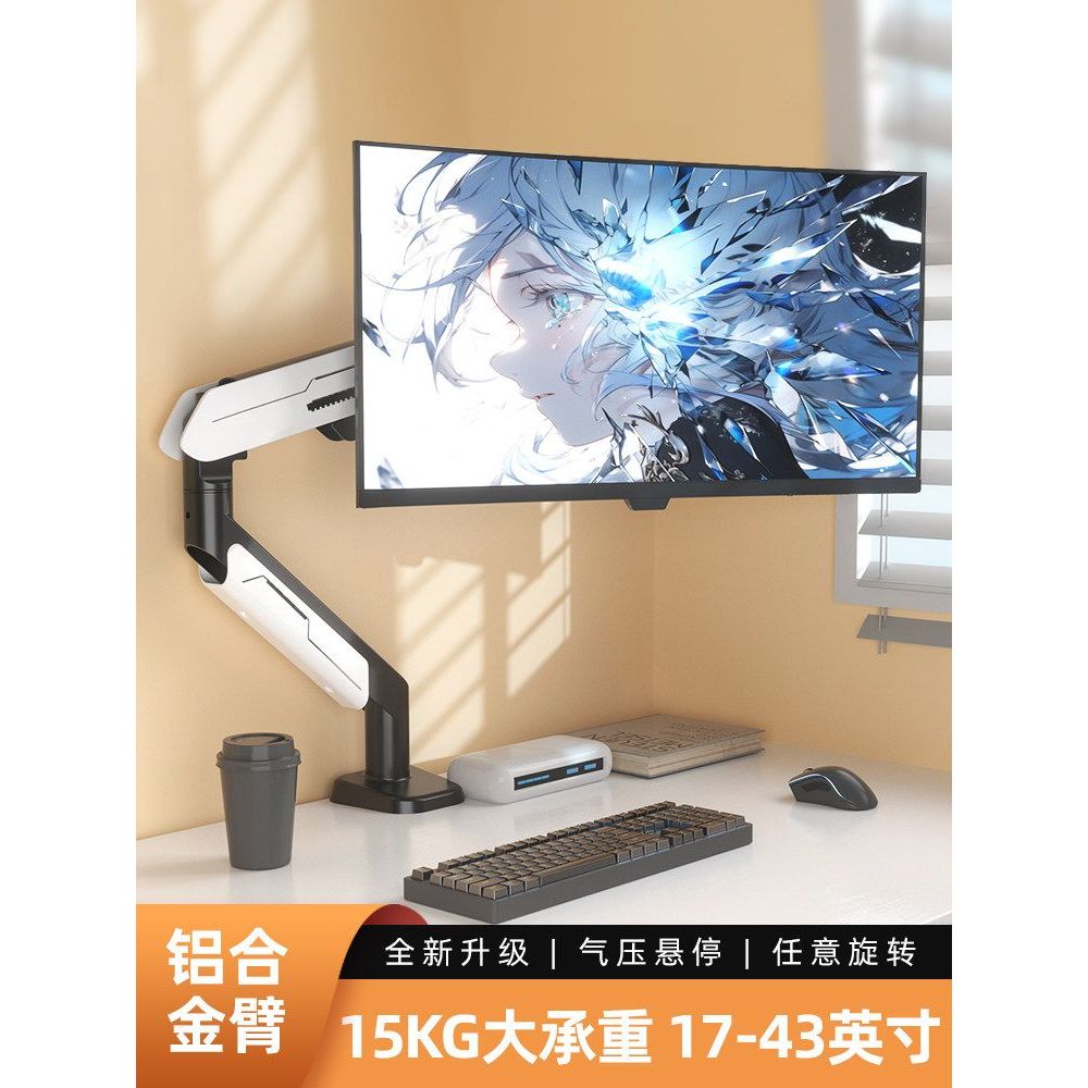 Gaming Curved Screen Monitor Stand with Fish Screen RGB Light Effect ...