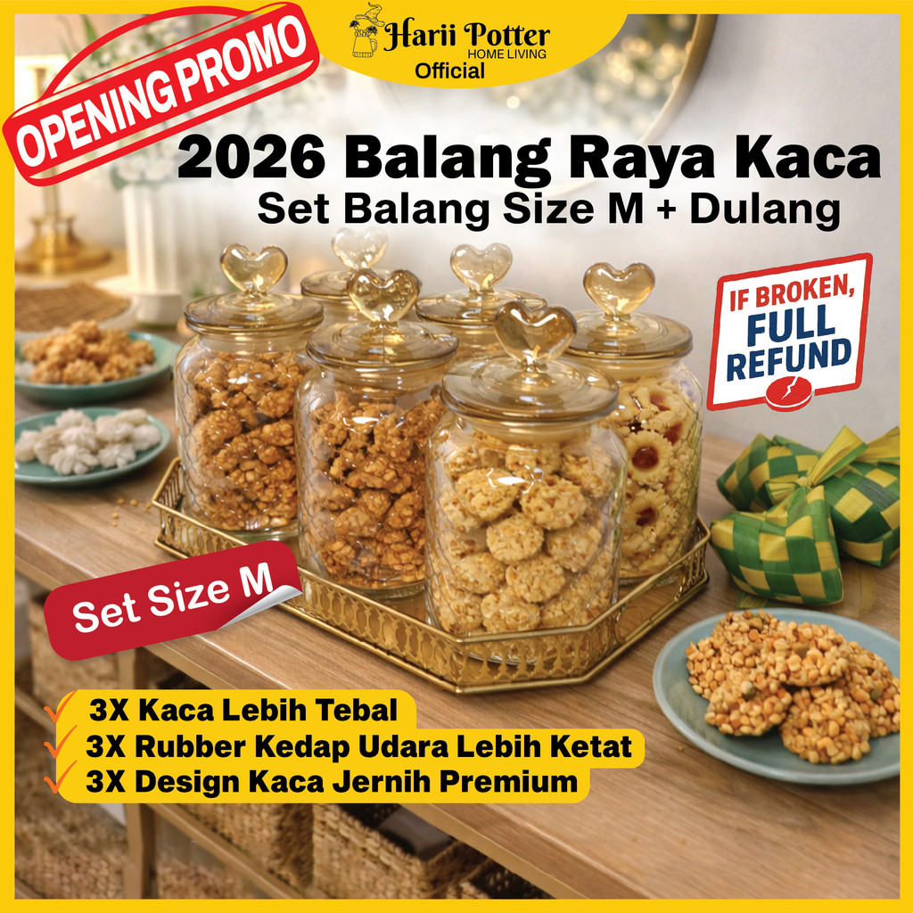 Set Balang Kuih Raya Kedap Udara Bekas Kuih Raya Set Viral 2026 Jar ...