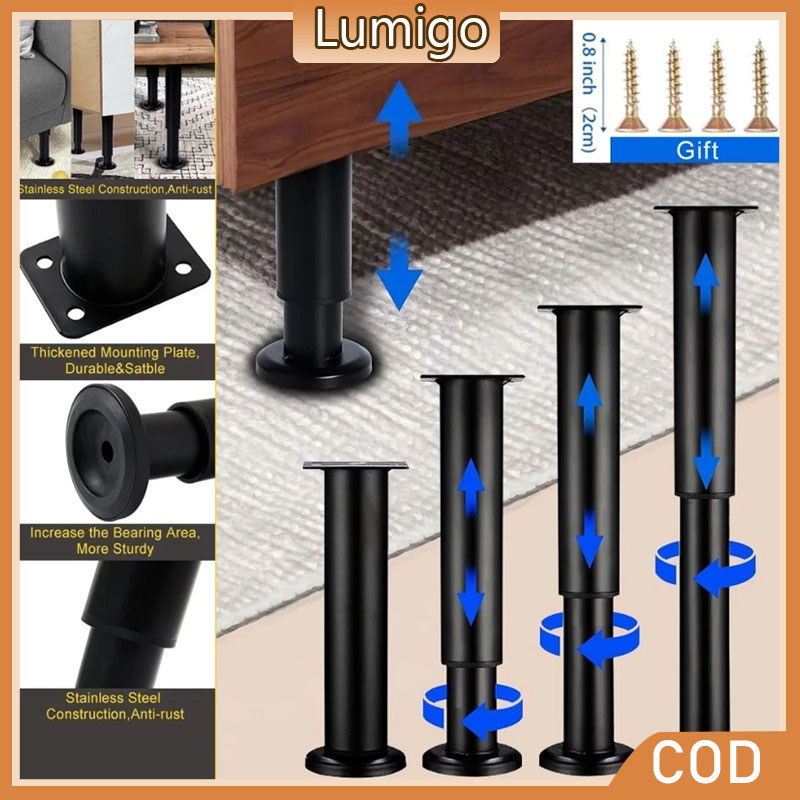 8/12/18/25cm Adjustable Furniture Support Feet Extendable Table Legs ...