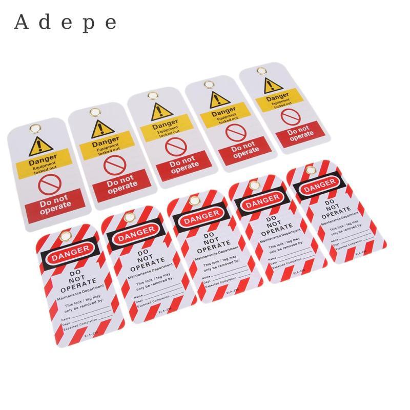 [Adepe] 10x PVC Durable Security Lockout Tags Safety Signs Cards ...