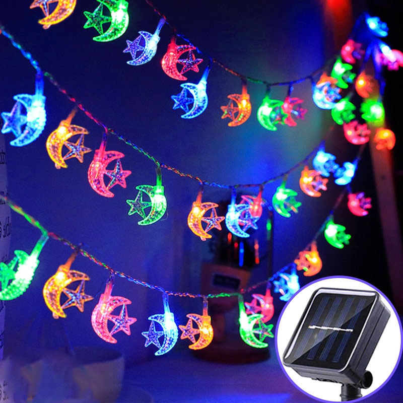 Ramadan Outdoor Moon Star String Light Eid Mubarak for Party Muslim Eid ...