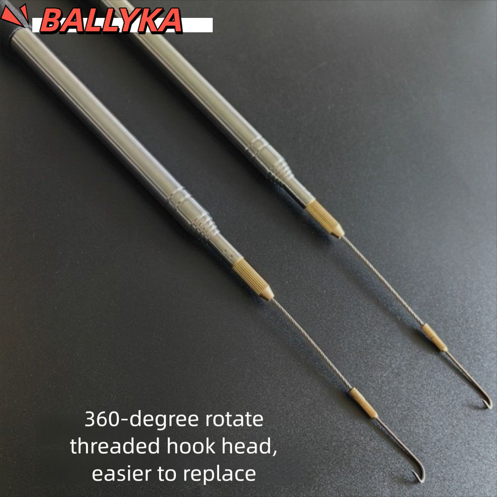 BALLYKA Long Fish Hook, 360 degree rotation Barbed Thread Eel Hook ...