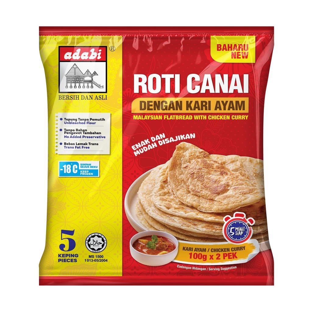 Adabi Roti Canai dengan Kari Ayam (5 Keping) 600g | Shopee Malaysia