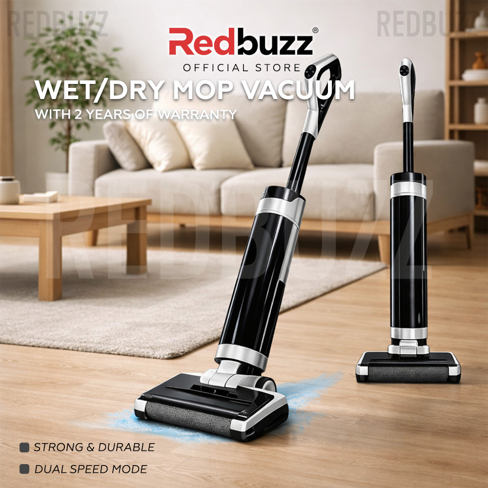 REDBUZZ Wet Dry & Cordless Mop Vacuum Cleaner Powerful One-Step Mopping ...