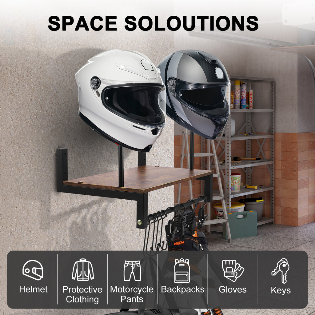 ⚡️Local Delivery⚡️ Helmet Rack Wall Mount, Motorcycle Helmet Rack Shelf ...