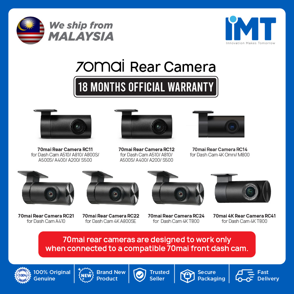 70mai Car Reverse Rear Camera RC11/RC12/RC14/RC21/RC22/RC24/RC41 ...