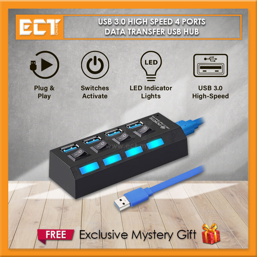 USB 3.0 High Speed 4 Ports / 7 Ports Data Transfer USB Hub with LED ...