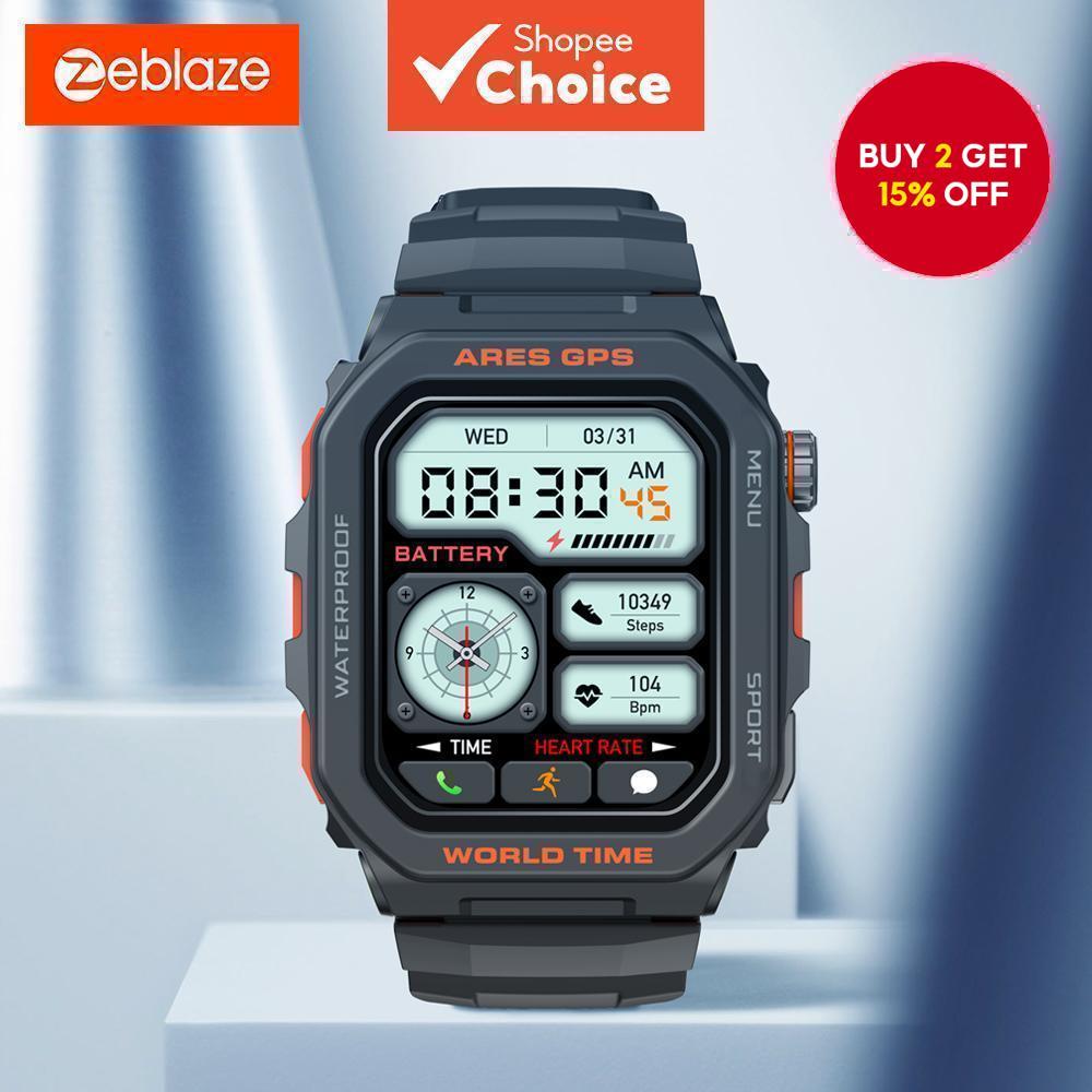 New Zeblaze Ares GPS Smart Watch For Men And Women, Alexa Built-in, Bluetooth Calling, Heart Rate & Spo2, Sleep Health, WR 3 ATM Sport Watch For Running